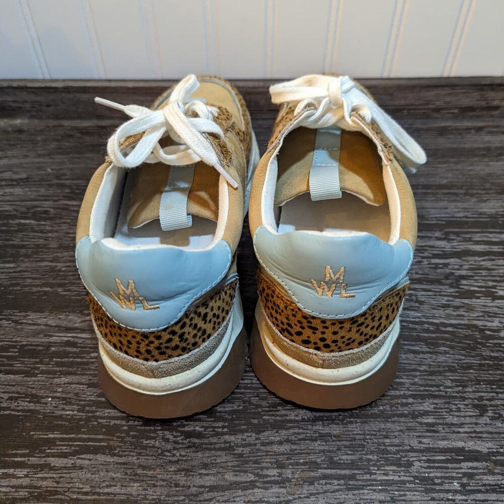 Madewell Women's Tan/Animal Print/Blue Sneaker Size 6.5 - Picture 6 of 7